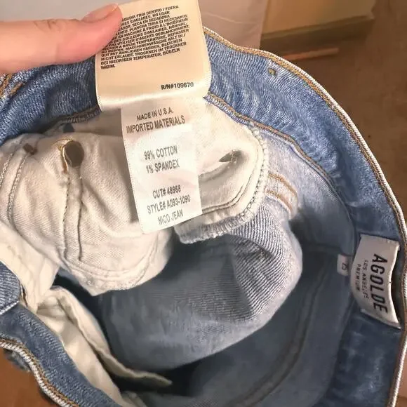 AGOLDE Nico High Waist Skinny Straight Jean Light Wash Sz. 25 - Picture 5 of 5